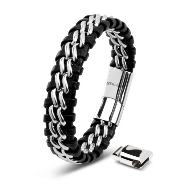 Leather bracelet leather men's bracelet "Steel"