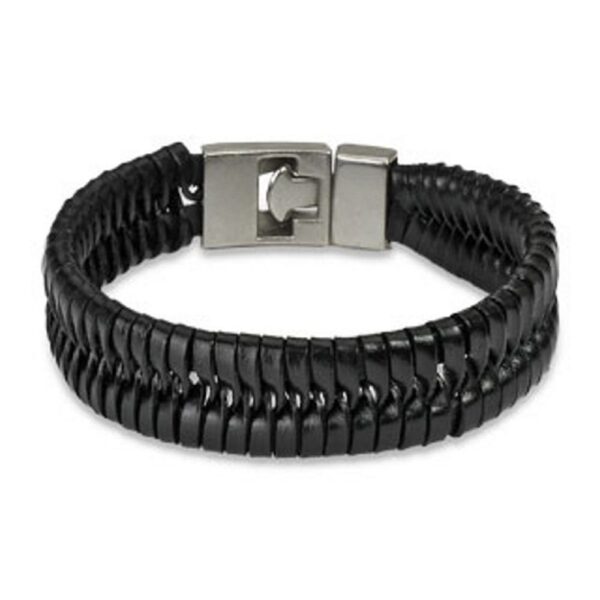 Bracelet T-clasp black made of stainless steel Unisex