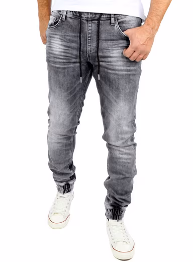 Stretch-Jeans Reslad Used Look Jeans-Herren Slim Fit Jogging-Hose RS-2073 - Image 9