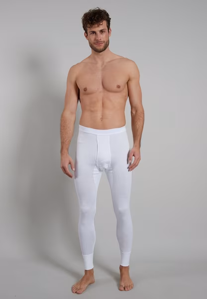 Long underpants GÖTZBURG men's long underpants white plain 1-pc