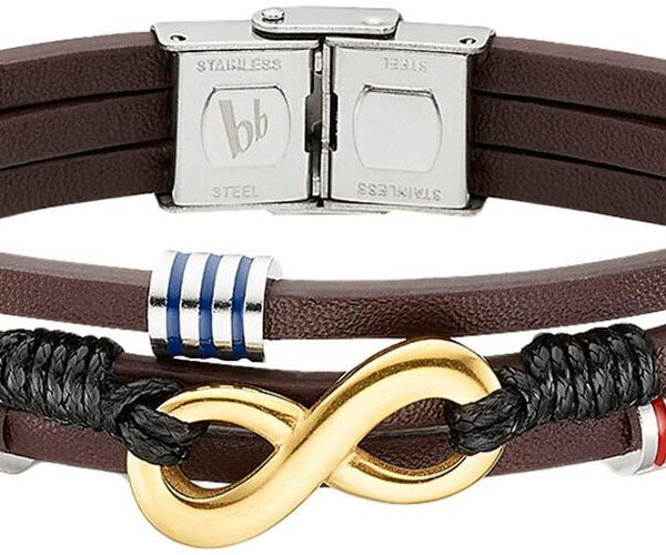 Leather bracelet jewelry gift bracelet infinity, B4094B/20/00/1-21