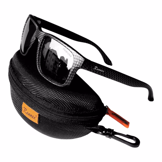 Sunglasses (Men's glasses with hard case and glasses bag) Polarized lenses, stainless steel hinges, Carbon Kevlar look 5.0 (4) - Image 16