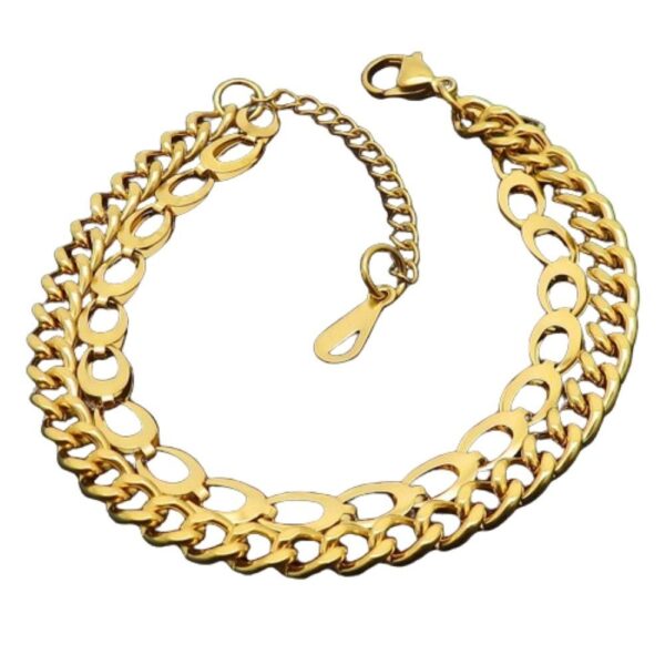 Stainless steel bracelet bracelet double gold made of stainless steel unisex