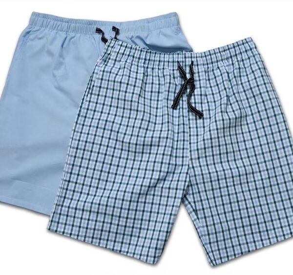 Pajama pants (2-piece) Men's woven shorts as leisure trousers and lounge trousers