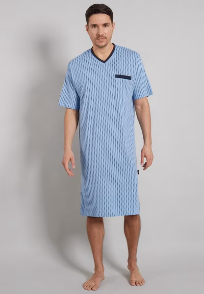 Nightshirt GÖTZBURG men's nightshirt blue printed 1-piece