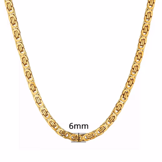 King chain stainless steel necklace 6mm x 50cm curb chain hip hop rapper biker