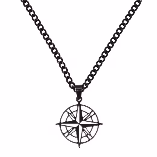 Necklace Mike black colors (incl. gift wrapping), chain with pendant