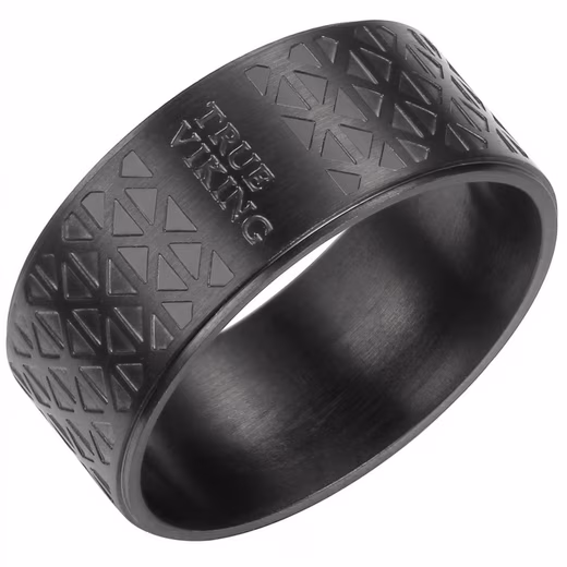 Finger ring band ring made of stainless steel, in black for men