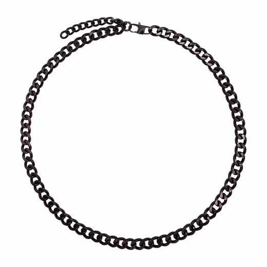 Necklace Jake black colors (incl. gift wrapping), necklace men without pendant