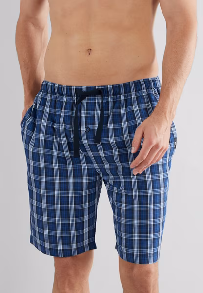 GÖTZBURG men's Bermuda shorts, blue checked 1-piece