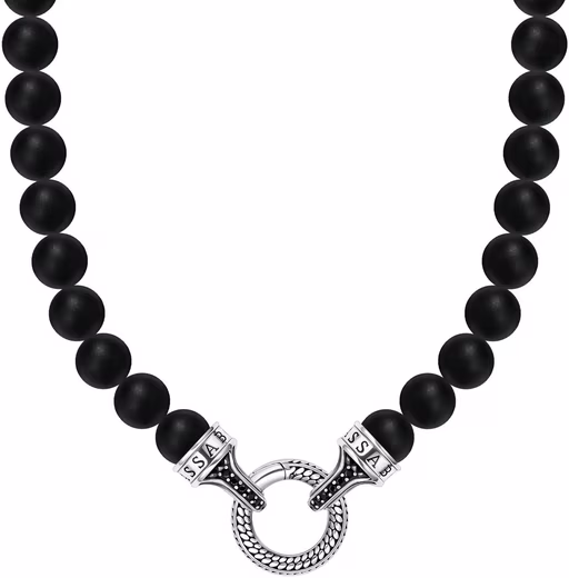 Necklace without pendant Bead Necklace Obsidian, Bead Necklace, KE2323-705-11-L60
