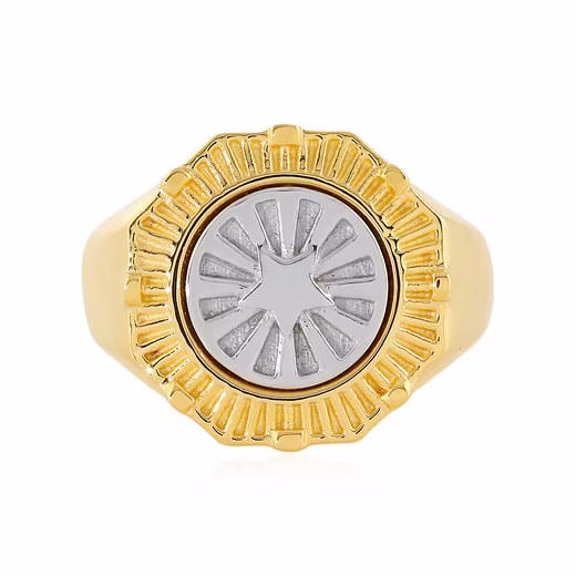 Silver ring Sophisticated 925 silver gold-plated men's ring, 5.3g 1-piece