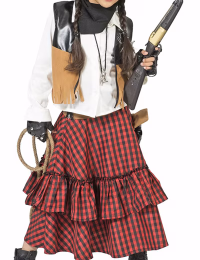 Cowboy Costume Cowgirl Costume "Austine" for Girls - Red Black, Western