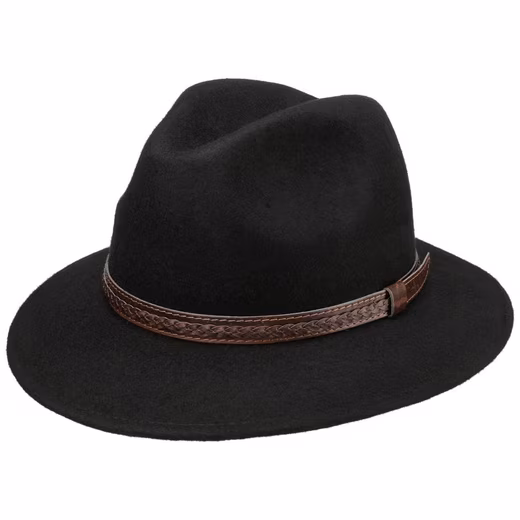 Felt hat (1-St) Men's hat with leather strap, Made in Italy