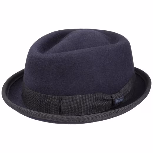 Fedora (1-St) Porkpie with Ribbon, Made in Italy