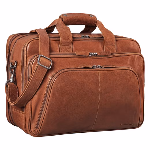 Briefcase "Calisto" Extra Large Work Bag Leather Vintage