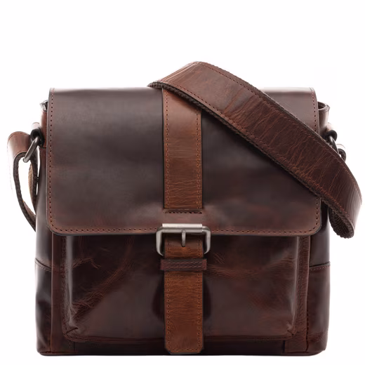 Messenger bag real leather shoulder bag large brown GRAHAM