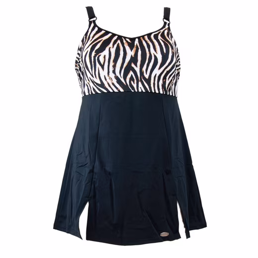 Swimsuit bathing dress with soft cup mare blu with skirt