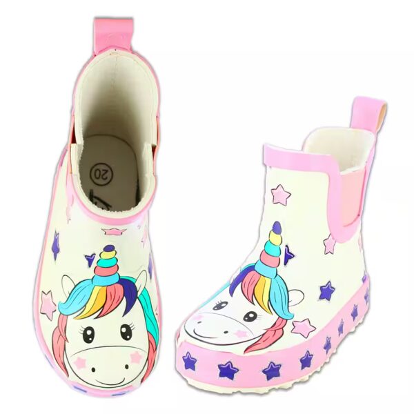 Toddlers Rubber Boots Little Unicorn Rubber Boots (watertight short boots made of soft natural rubber) with side rubber inserts for easy putting on and taking off