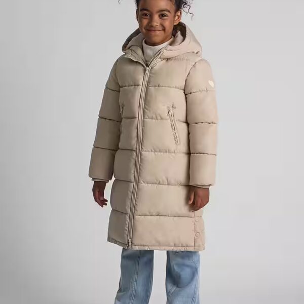 Winter jacket Long winter jacket with hood, zipper and snap fasteners (2y-14y)