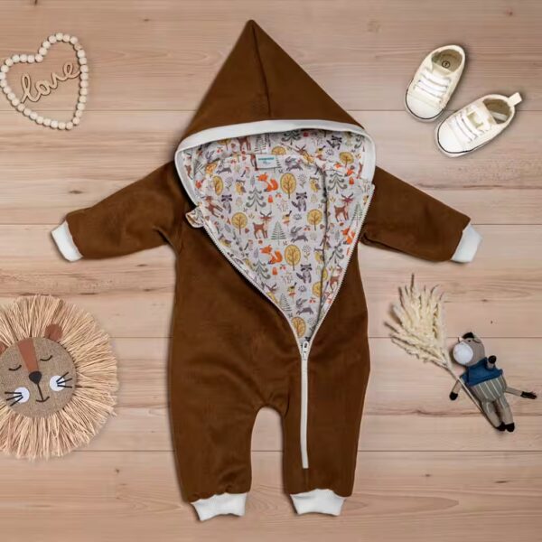 Fleeceoverall wool fleece overall with dwarf hood wagon suit babyoverall soft and comfortable, comfortable