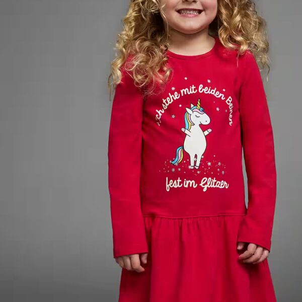 Jersey dress unicorn festive occasions, knee-free length, made of cotton blend