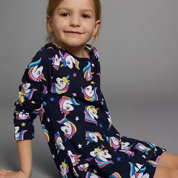 Jersey dress for little girls festive occasions, knee-free length, elegant style