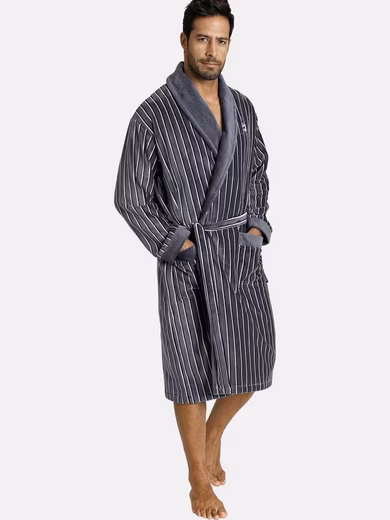 RODIN bathrobe Long form, cotton mix, -, with tie belt