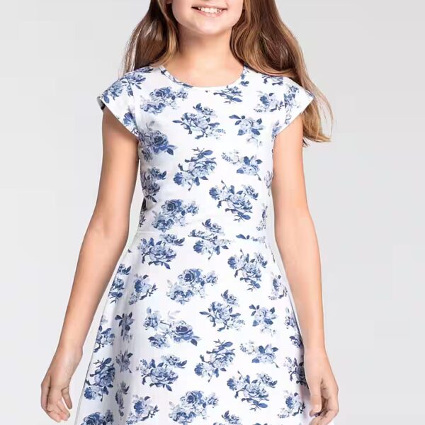 Jersey dress Kangaroos girl festive occasions, fashionable all-over print, flared cut