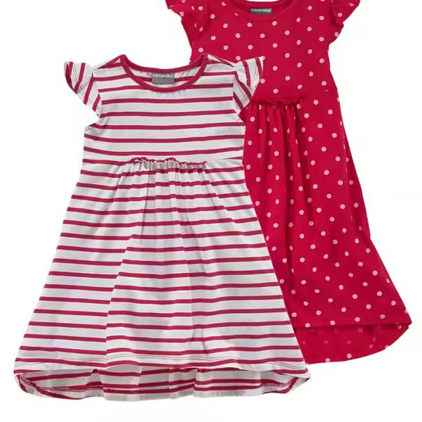 Jersey dress for little girls (pack, 2 pieces) festive occasions, knee-free, fashionable style, made of pure cotton