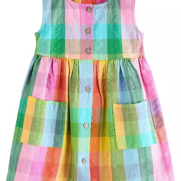 Summer dress Sleeveless dress made of 100% cotton with bag