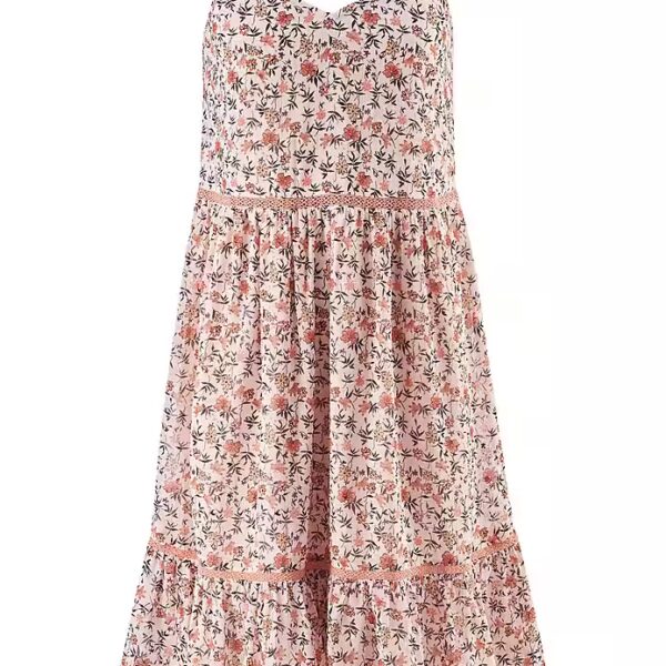 Strappy dress in the summer flower all-over print