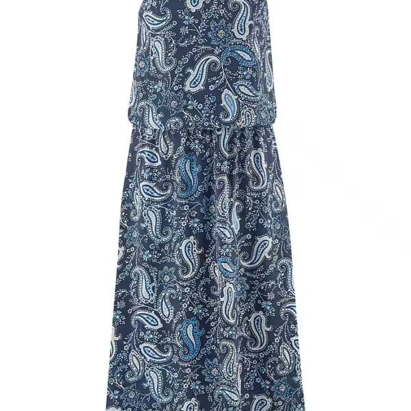 Strappy dress in summer paisley all-over printing