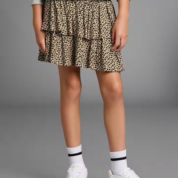 Jersey skirt viscose skirt with leo allover