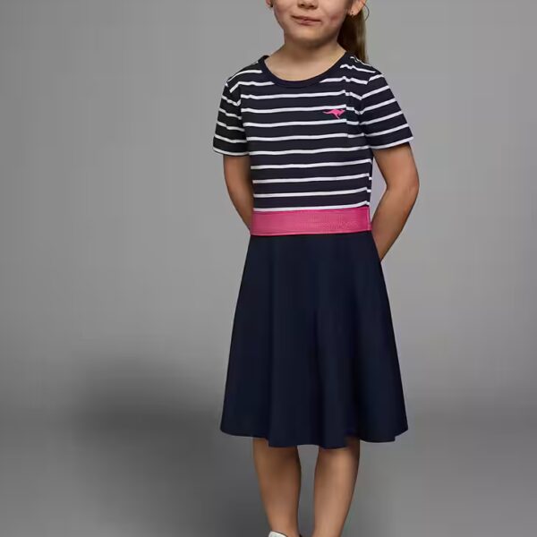 Jersey dress for little girls knee-free, made of jersey, short-sleeved