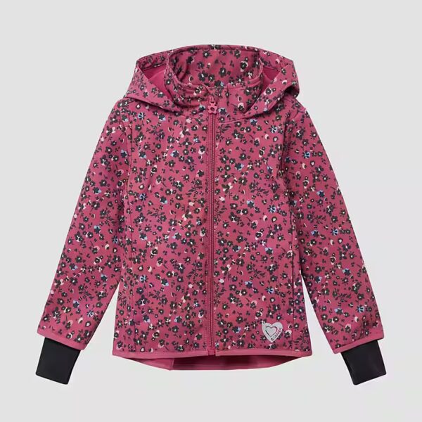 Functional jacket Weatherproof softshell jacket with fleece lining and all-over print
