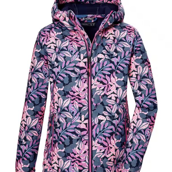 Softshell jacket KOS 135 GRLS SFTSHLL JCKT Girls' softshell jacket: wind and water repellent, all over print