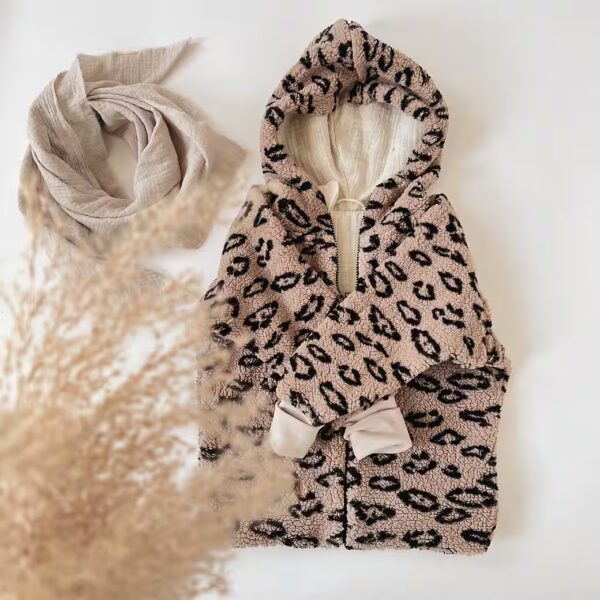 All-weather jacket Teddy jacket Leo lined with muslin, girls jacket