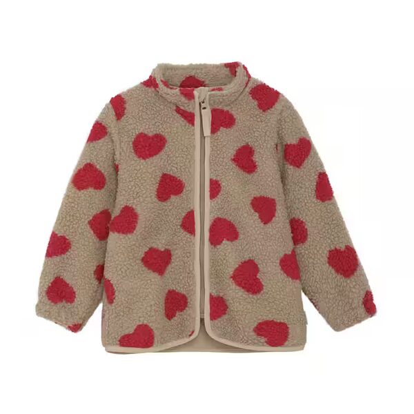 Plush jacket CETeddy fleece jacket Cute fleece jacket with hearts