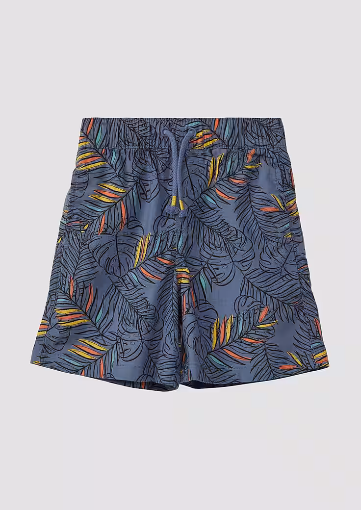 Cargo shorts Patterned Bermuda made of cotton with a linen look