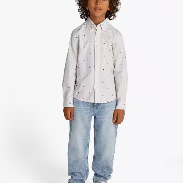 Straight Jeans ARCHIVE BARREL FIT MIDBLUE JEANS in light blue wash, with logo badge