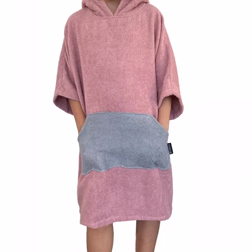 Bathrobe bath poncho unisex in 100% cotton for adults with hood