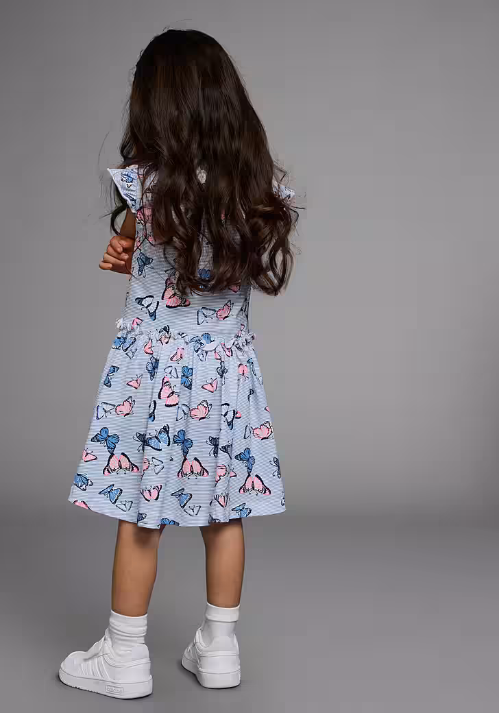 Jersey dress for little girls summer occasions and parties, knee-free length, fashionable touch - Image 2