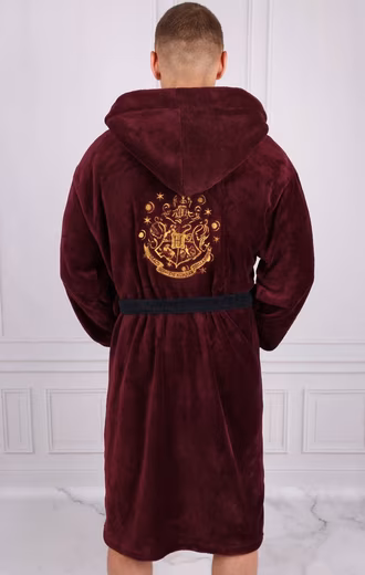 Men's bathrobe HARRY POTTER Hogwarts dressing gown, burgundy, for men - Image 4