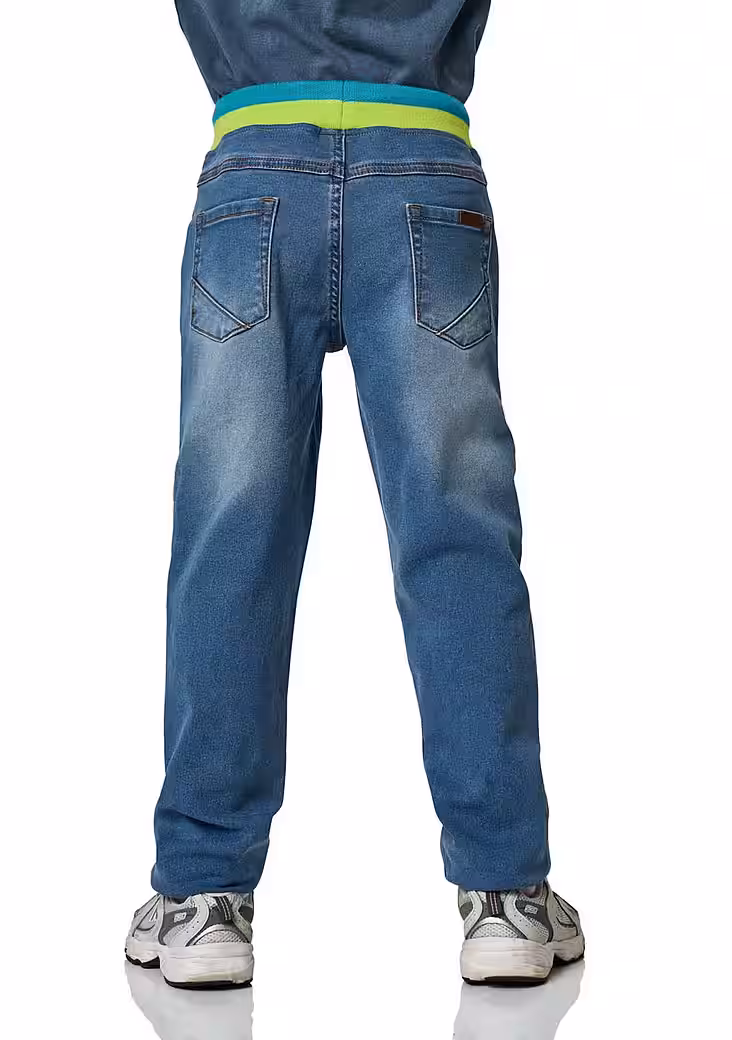 Straight Jeans JAKO-O Comfortable trousers Knee trim Children Baby Jeans look - Image 5