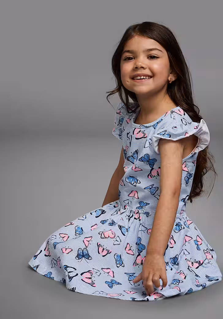 Jersey dress for little girls summer occasions and parties, knee-free length, fashionable touch - Image 7