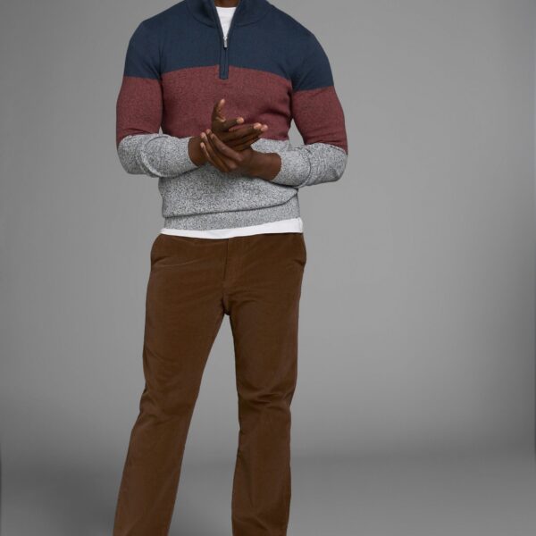 Corduroy trousers with elastic waistband