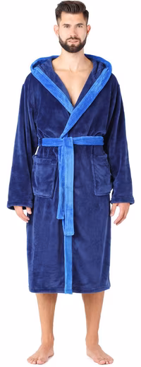 Bathrobe men's bathrobe long with belt LA40-221 - Image 6