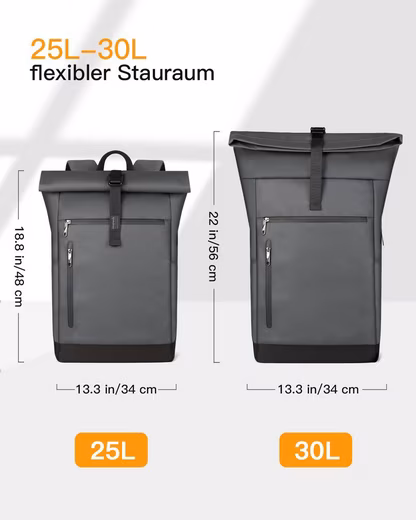 Laptop Backpack RollTop Backpack Men Women 25L-30L School Backpack - Image 8