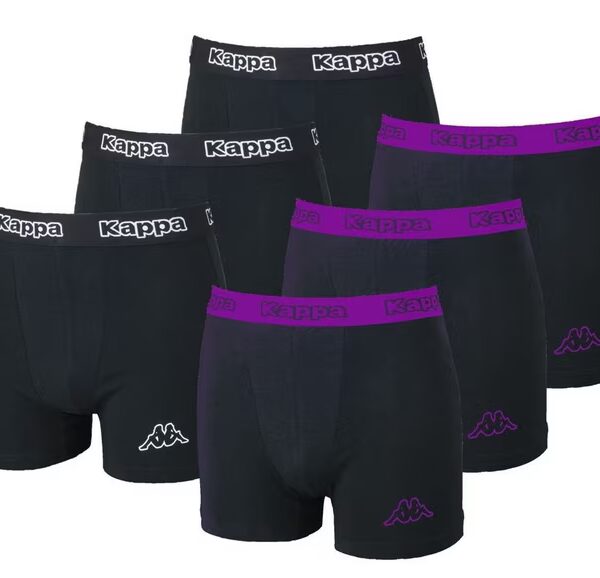 Boxer shorts Kappa Boxer shorts sets Underpants Briefs Toledo 6x Purple / Black Size S Underwear set consisting of 6 boxer shorts